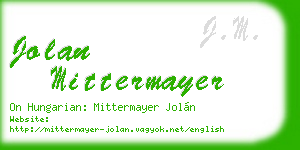 jolan mittermayer business card