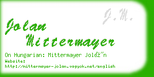 jolan mittermayer business card